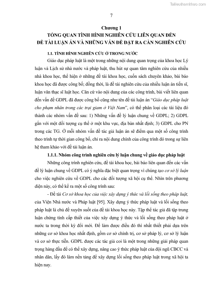 Luận án tiến sĩ Giáo dục pháp luật cho phạm nhân trong các trại giam ở Việt Nam - 2 Trang 13