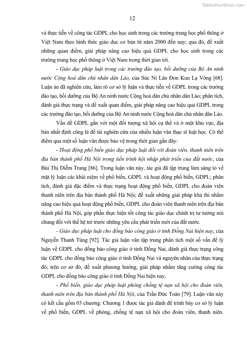 Luận án tiến sĩ Giáo dục pháp luật cho phạm nhân trong các trại giam ở Việt Nam - 2 Trang 18