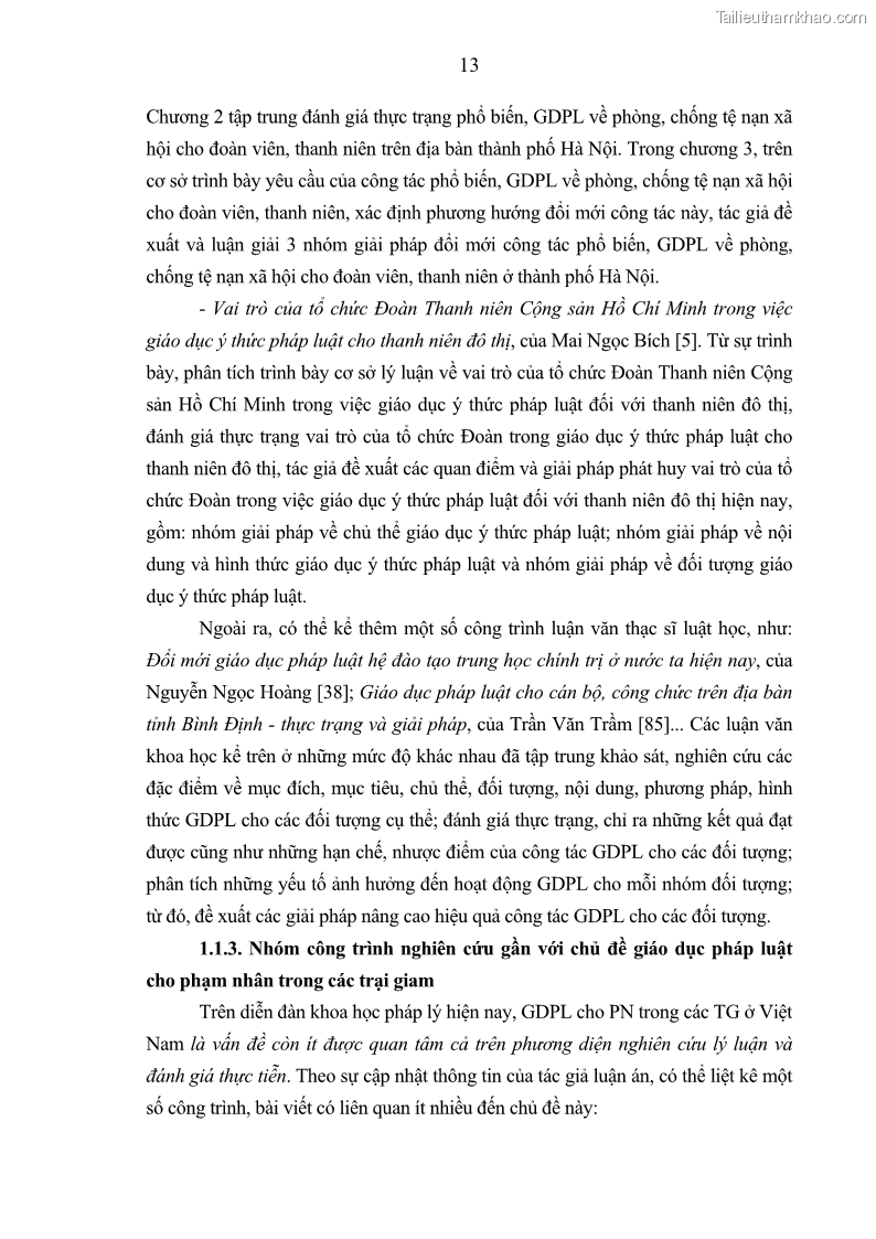 Luận án tiến sĩ Giáo dục pháp luật cho phạm nhân trong các trại giam ở Việt Nam - 2 Trang 19