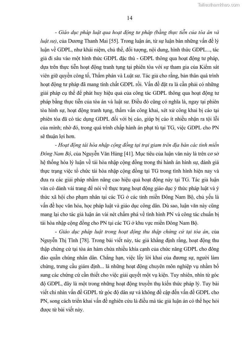 Luận án tiến sĩ Giáo dục pháp luật cho phạm nhân trong các trại giam ở Việt Nam - 2 Trang 20