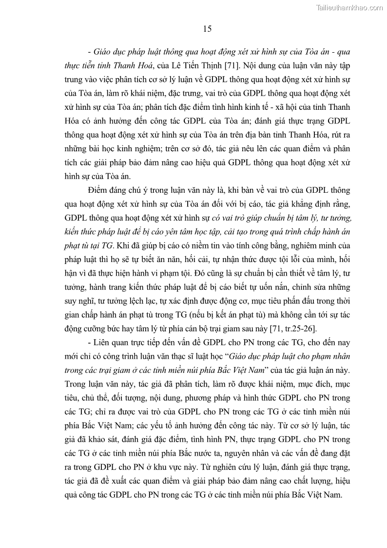 Luận án tiến sĩ Giáo dục pháp luật cho phạm nhân trong các trại giam ở Việt Nam - 2 Trang 21