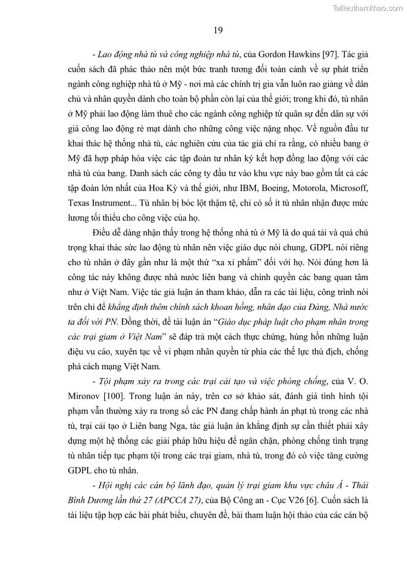 Luận án tiến sĩ Giáo dục pháp luật cho phạm nhân trong các trại giam ở Việt Nam - 3 Trang 25