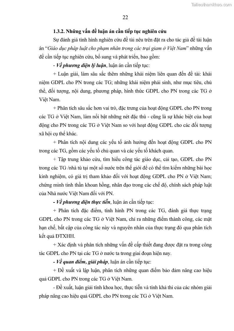 Luận án tiến sĩ Giáo dục pháp luật cho phạm nhân trong các trại giam ở Việt Nam - 3 Trang 28