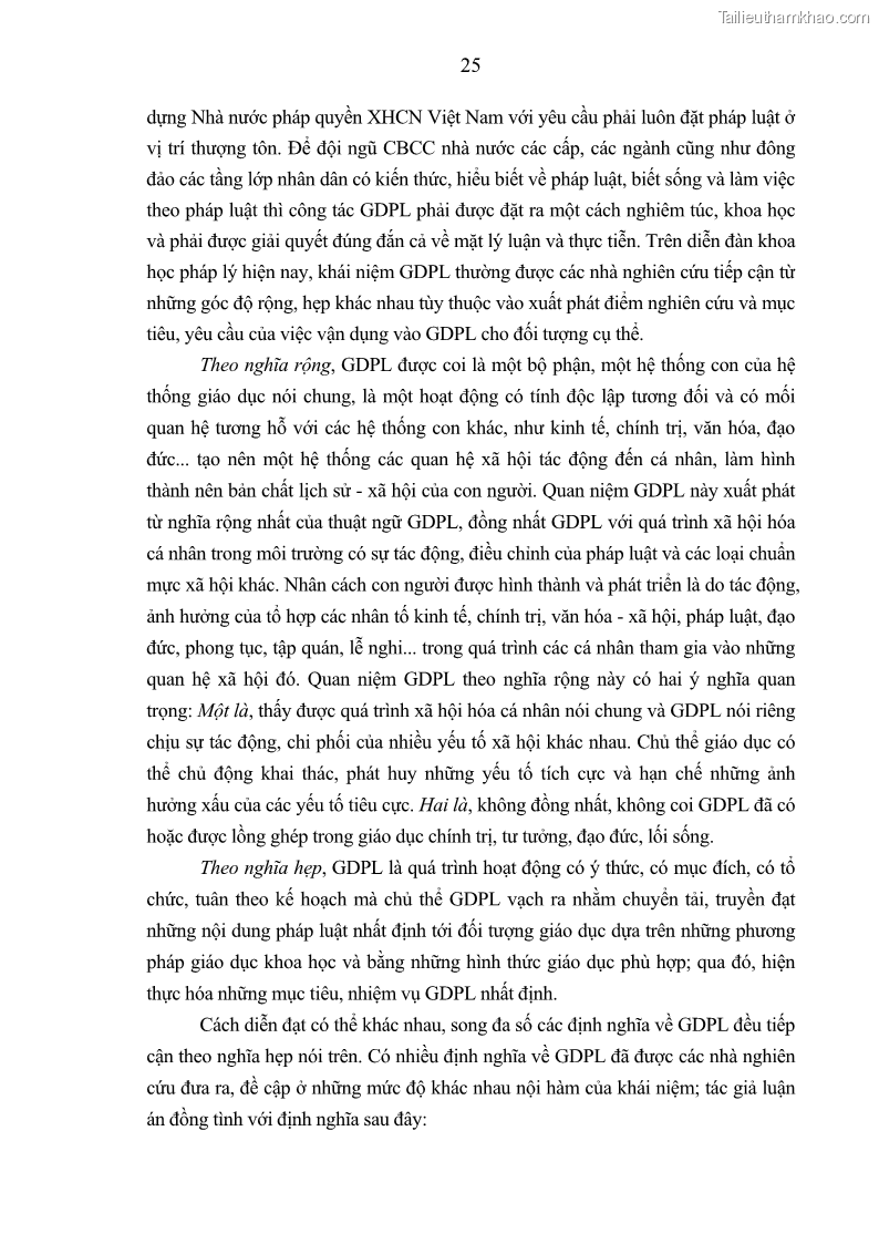 Luận án tiến sĩ Giáo dục pháp luật cho phạm nhân trong các trại giam ở Việt Nam - 3 Trang 31