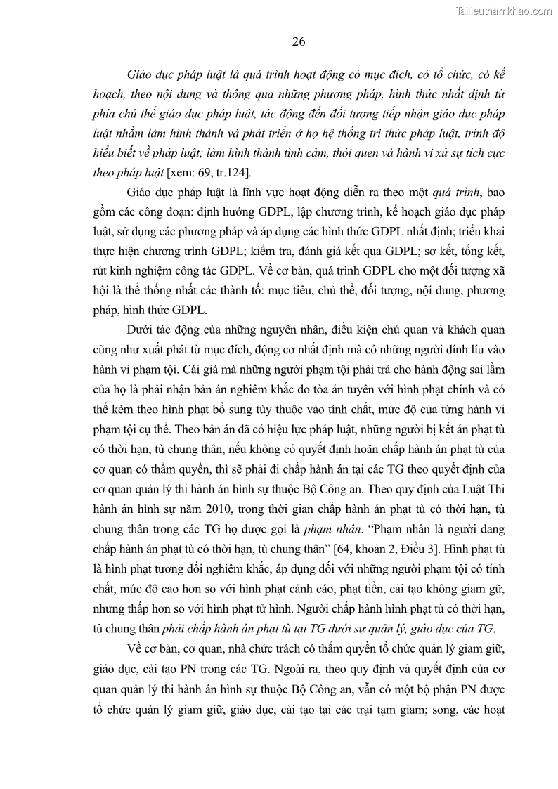 Luận án tiến sĩ Giáo dục pháp luật cho phạm nhân trong các trại giam ở Việt Nam - 3 Trang 32