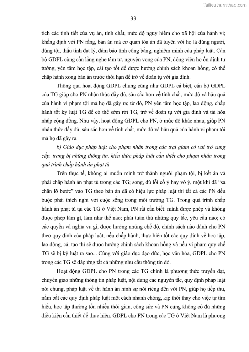 Luận án tiến sĩ Giáo dục pháp luật cho phạm nhân trong các trại giam ở Việt Nam - 4 Trang 39