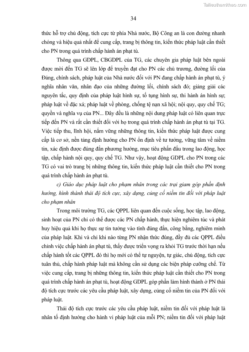 Luận án tiến sĩ Giáo dục pháp luật cho phạm nhân trong các trại giam ở Việt Nam - 4 Trang 40