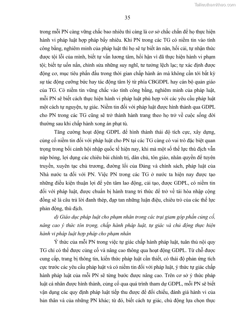 Luận án tiến sĩ Giáo dục pháp luật cho phạm nhân trong các trại giam ở Việt Nam - 4 Trang 41
