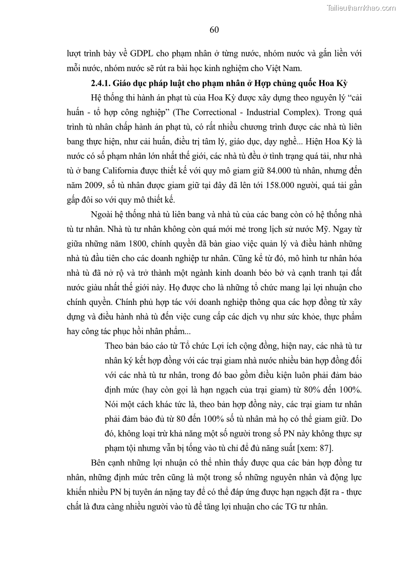 Luận án tiến sĩ Giáo dục pháp luật cho phạm nhân trong các trại giam ở Việt Nam - 6 Trang 66