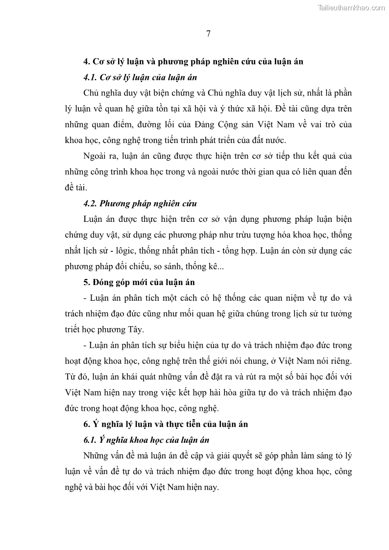 Luận án tiến sĩ Vấn đề tự do và trách nhiệm đạo đức trong hoạt động khoa học, công nghệ và bài học đối với Việt Nam hiện nay - 1 Trang 12