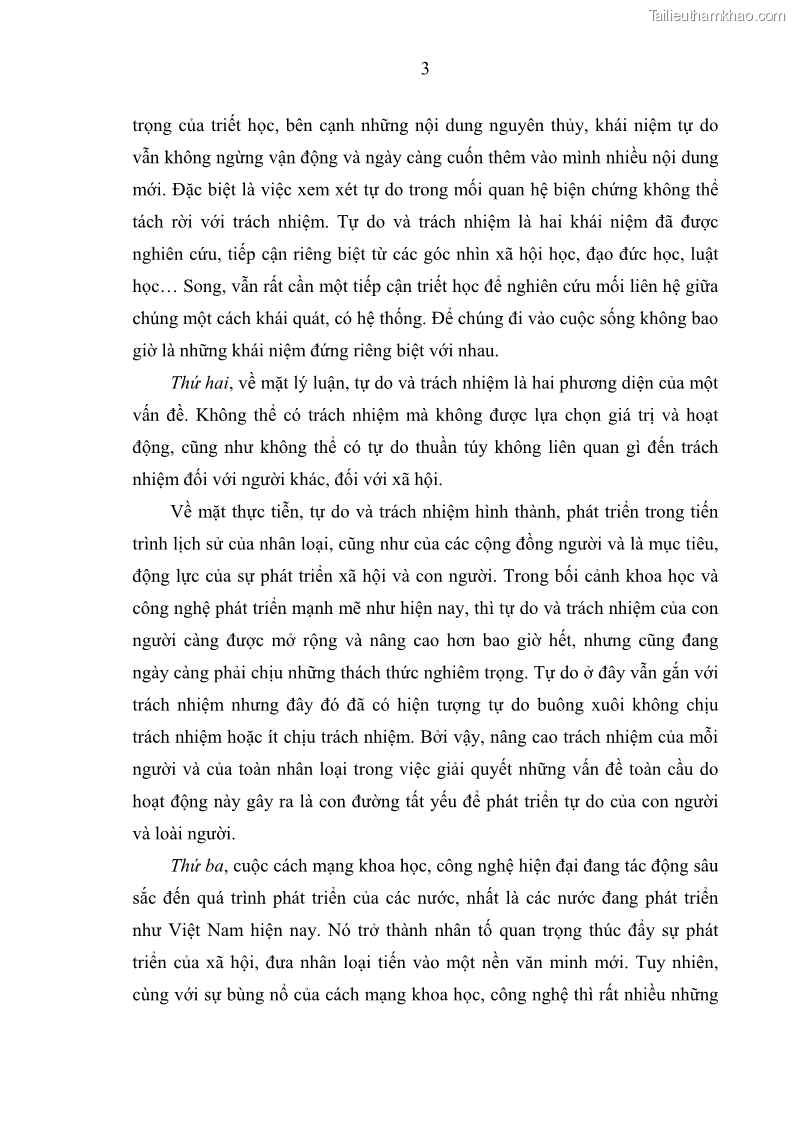 Luận án tiến sĩ Vấn đề tự do và trách nhiệm đạo đức trong hoạt động khoa học, công nghệ và bài học đối với Việt Nam hiện nay - 1 Trang 8