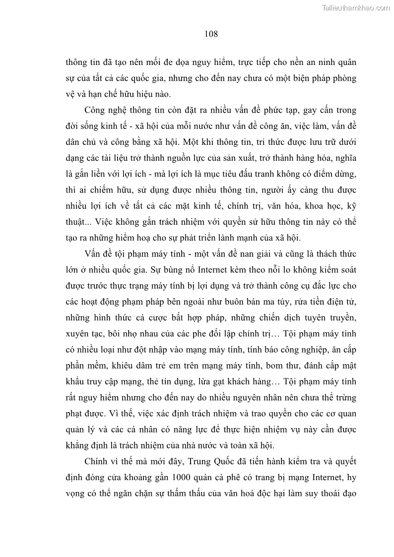 Luận án tiến sĩ Vấn đề tự do và trách nhiệm đạo đức trong hoạt động khoa học, công nghệ và bài học đối với Việt Nam hiện nay - 10 Trang 113