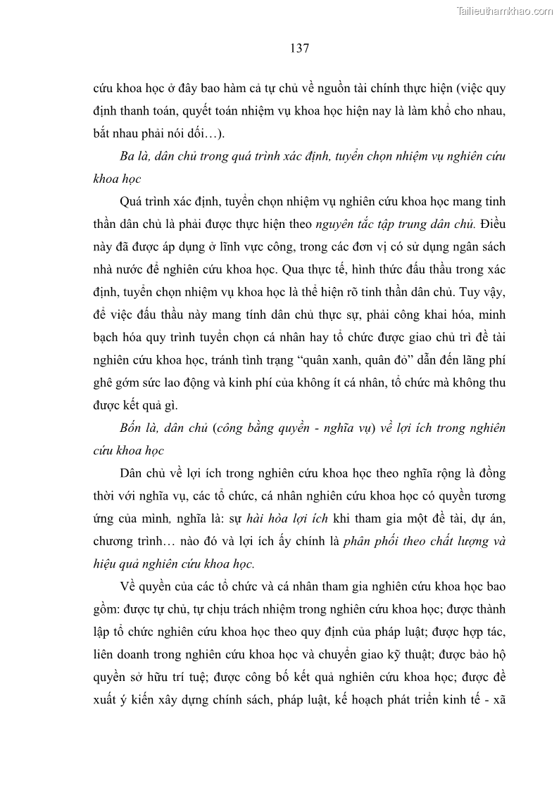 Luận án tiến sĩ Vấn đề tự do và trách nhiệm đạo đức trong hoạt động khoa học, công nghệ và bài học đối với Việt Nam hiện nay - 12 Trang 142
