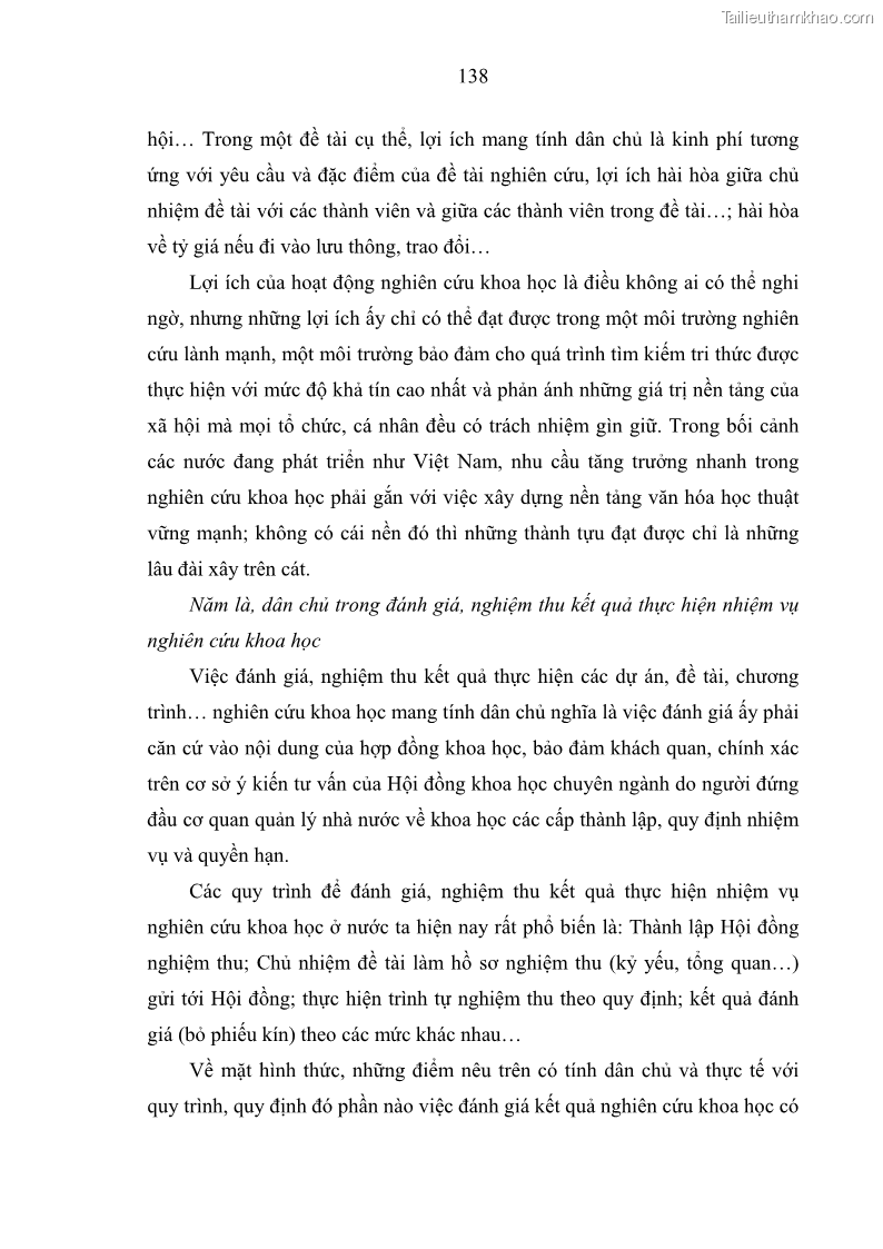 Luận án tiến sĩ Vấn đề tự do và trách nhiệm đạo đức trong hoạt động khoa học, công nghệ và bài học đối với Việt Nam hiện nay - 12 Trang 143