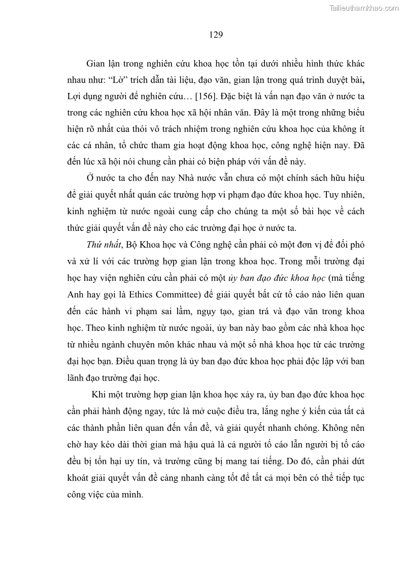 Luận án tiến sĩ Vấn đề tự do và trách nhiệm đạo đức trong hoạt động khoa học, công nghệ và bài học đối với Việt Nam hiện nay - 12 Trang 134