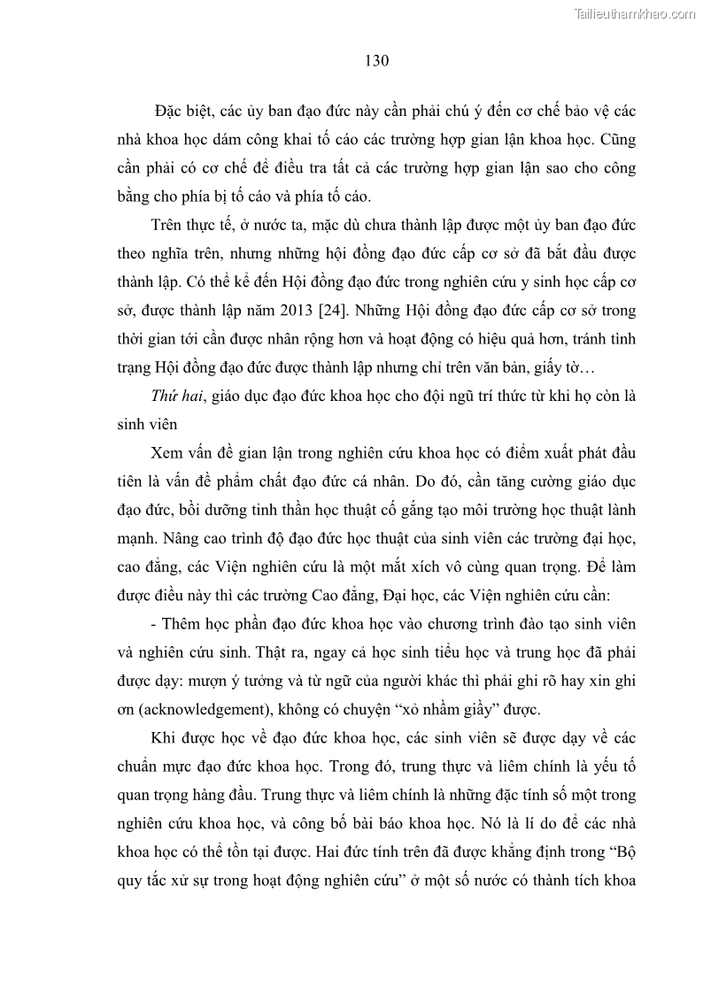 Luận án tiến sĩ Vấn đề tự do và trách nhiệm đạo đức trong hoạt động khoa học, công nghệ và bài học đối với Việt Nam hiện nay - 12 Trang 135