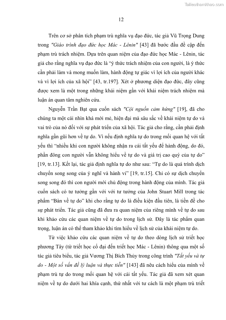 Luận án tiến sĩ Vấn đề tự do và trách nhiệm đạo đức trong hoạt động khoa học, công nghệ và bài học đối với Việt Nam hiện nay - 2 Trang 17