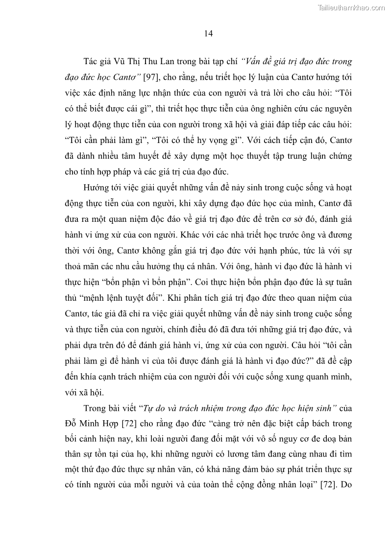 Luận án tiến sĩ Vấn đề tự do và trách nhiệm đạo đức trong hoạt động khoa học, công nghệ và bài học đối với Việt Nam hiện nay - 2 Trang 19