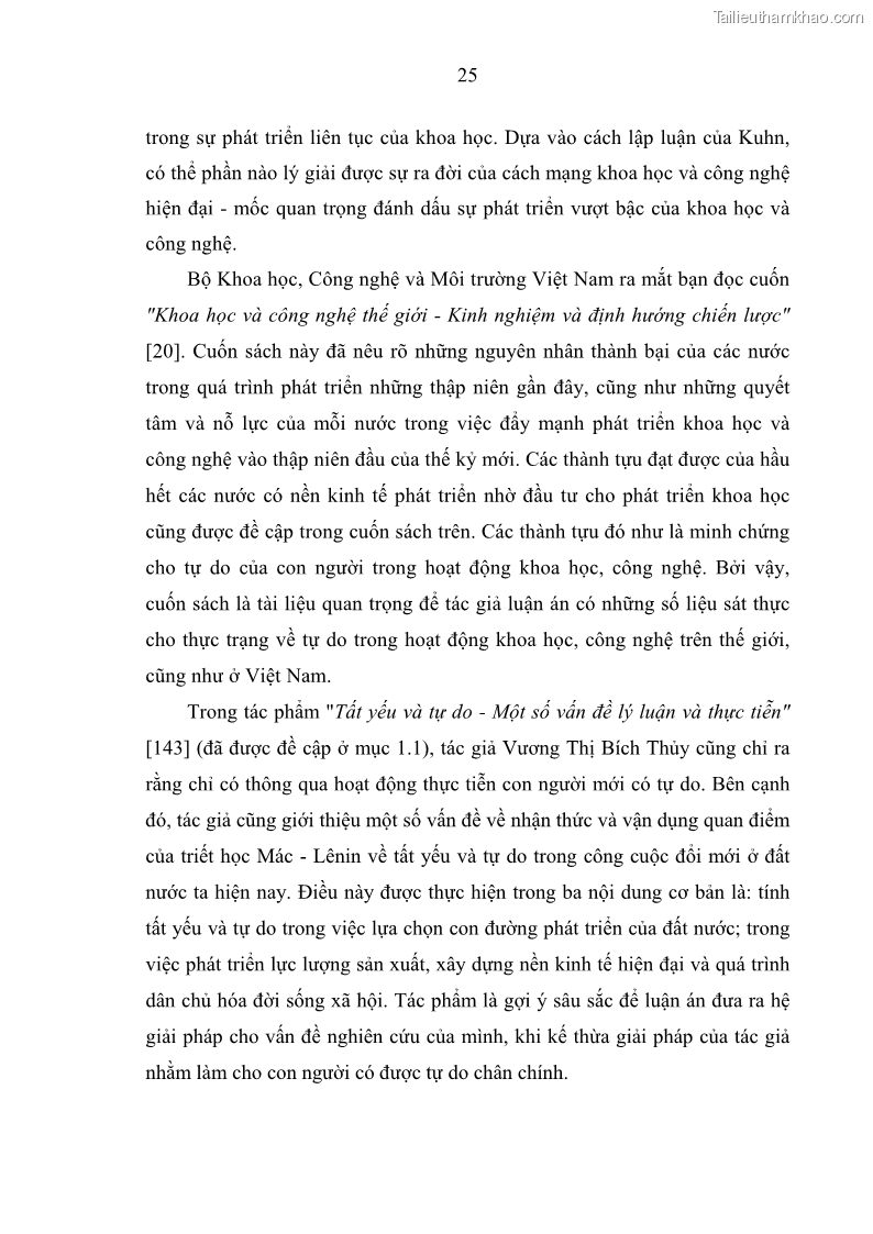 Luận án tiến sĩ Vấn đề tự do và trách nhiệm đạo đức trong hoạt động khoa học, công nghệ và bài học đối với Việt Nam hiện nay - 3 Trang 30