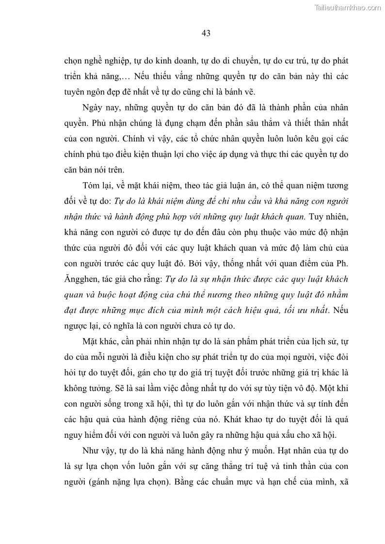 Luận án tiến sĩ Vấn đề tự do và trách nhiệm đạo đức trong hoạt động khoa học, công nghệ và bài học đối với Việt Nam hiện nay - 4 Trang 48