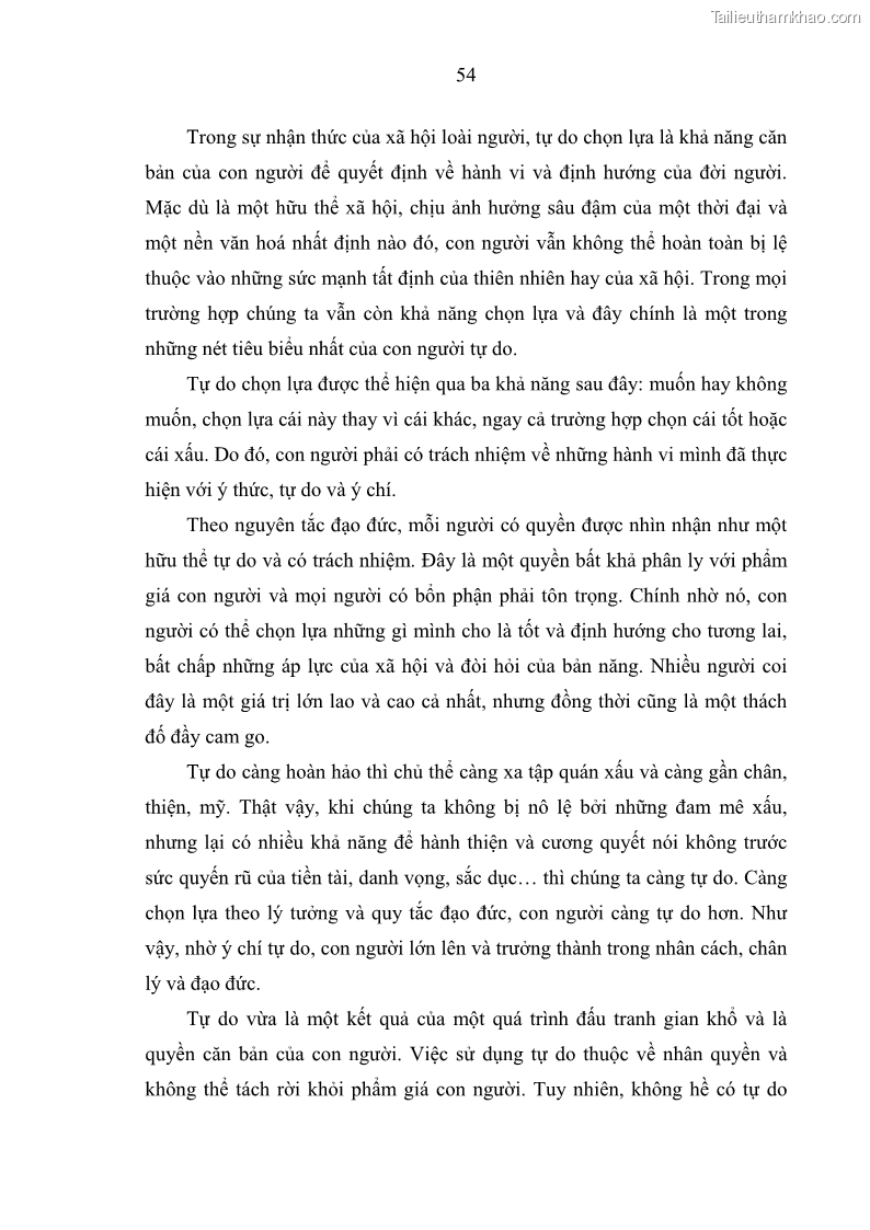 Luận án tiến sĩ Vấn đề tự do và trách nhiệm đạo đức trong hoạt động khoa học, công nghệ và bài học đối với Việt Nam hiện nay - 5 Trang 59