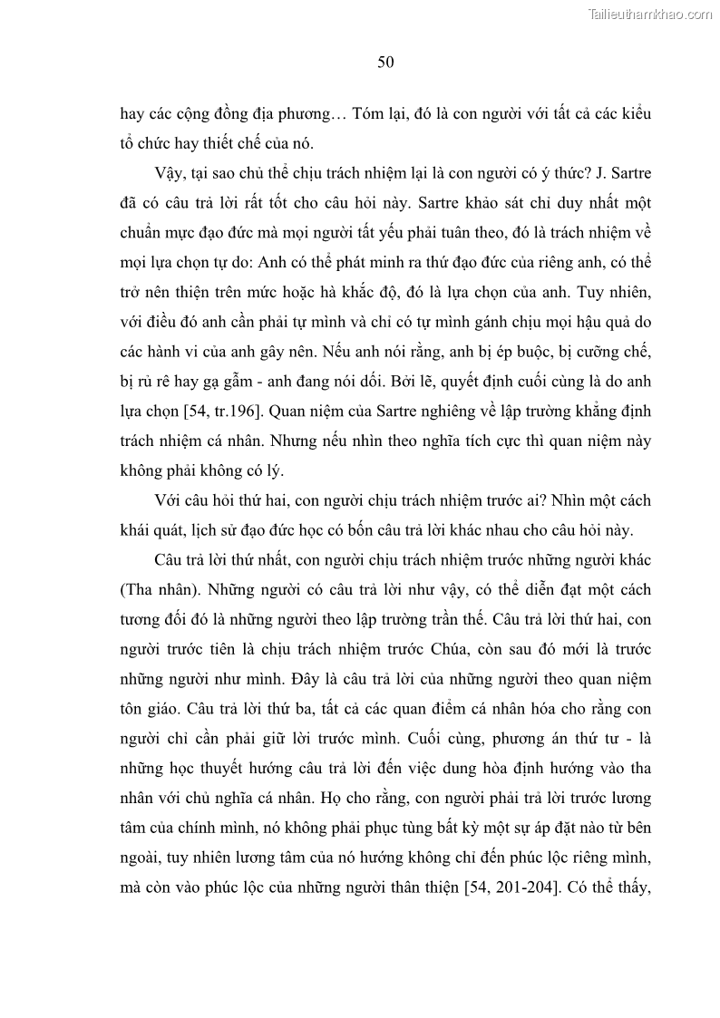 Luận án tiến sĩ Vấn đề tự do và trách nhiệm đạo đức trong hoạt động khoa học, công nghệ và bài học đối với Việt Nam hiện nay - 5 Trang 55