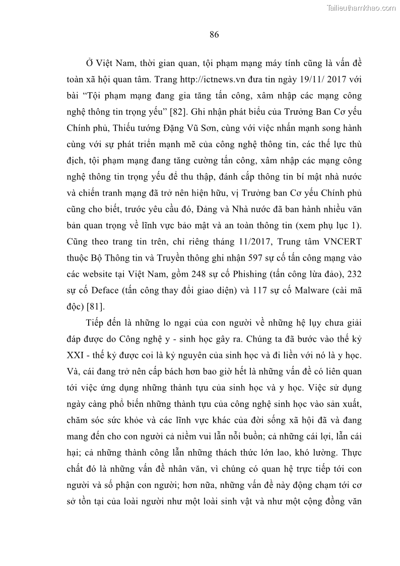Luận án tiến sĩ Vấn đề tự do và trách nhiệm đạo đức trong hoạt động khoa học, công nghệ và bài học đối với Việt Nam hiện nay - 8 Trang 91