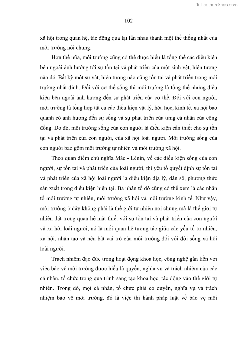 Luận án tiến sĩ Vấn đề tự do và trách nhiệm đạo đức trong hoạt động khoa học, công nghệ và bài học đối với Việt Nam hiện nay - 9 Trang 107