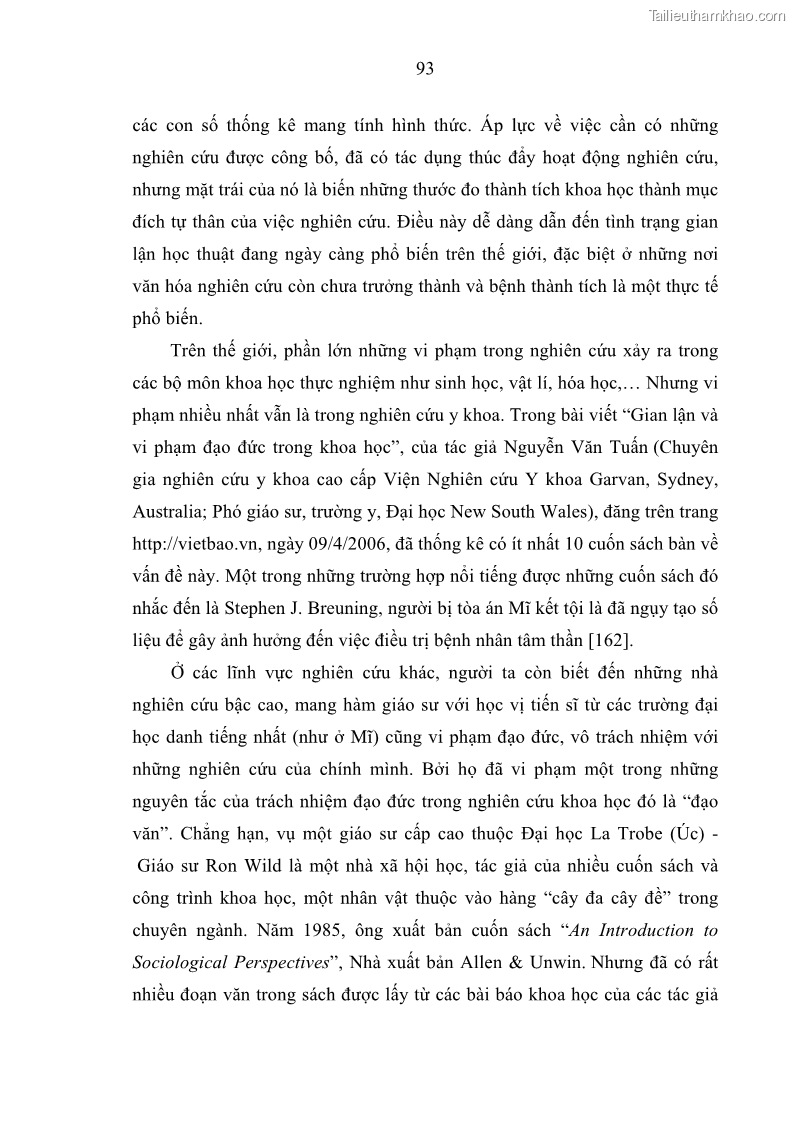 Luận án tiến sĩ Vấn đề tự do và trách nhiệm đạo đức trong hoạt động khoa học, công nghệ và bài học đối với Việt Nam hiện nay - 9 Trang 98