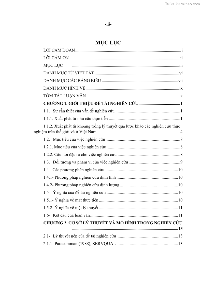 Luận văn thạc sĩ Đánh giá sự hài lòng của du khách đối với chất lượng dịch vụ du lịch tại thành phố Nha Trang - 1 Trang 4