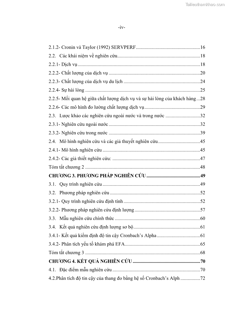 Luận văn thạc sĩ Đánh giá sự hài lòng của du khách đối với chất lượng dịch vụ du lịch tại thành phố Nha Trang - 1 Trang 5