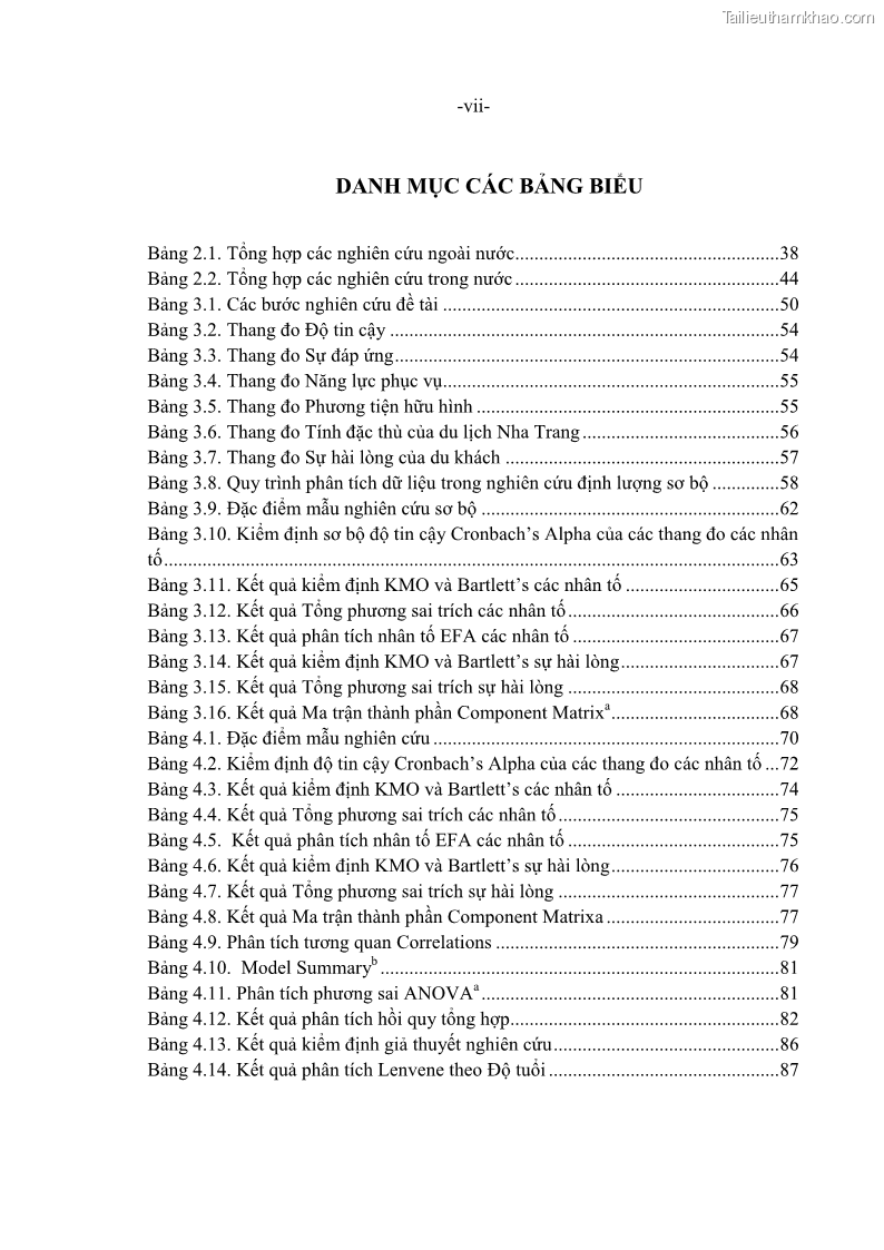 Luận văn thạc sĩ Đánh giá sự hài lòng của du khách đối với chất lượng dịch vụ du lịch tại thành phố Nha Trang - 1 Trang 8