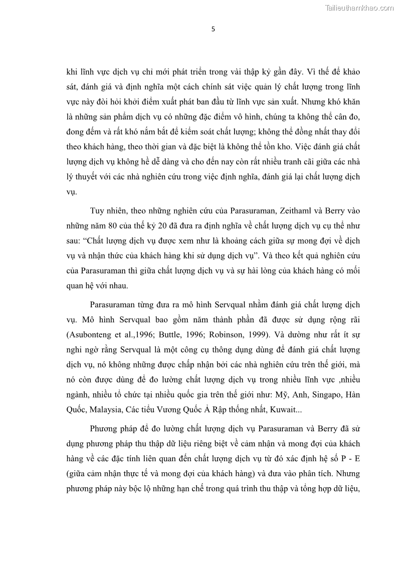 Luận văn thạc sĩ Đánh giá sự hài lòng của du khách đối với chất lượng dịch vụ du lịch tại thành phố Nha Trang - 2 Trang 17