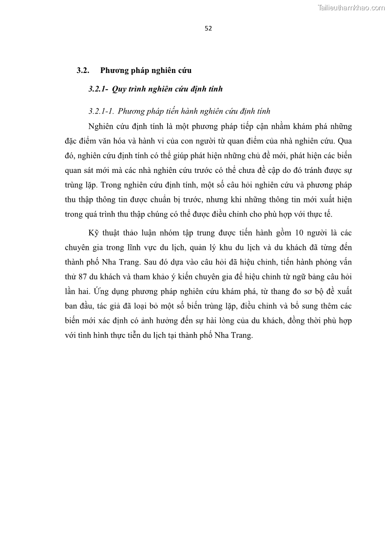 Luận văn thạc sĩ Đánh giá sự hài lòng của du khách đối với chất lượng dịch vụ du lịch tại thành phố Nha Trang - 6 Trang 64