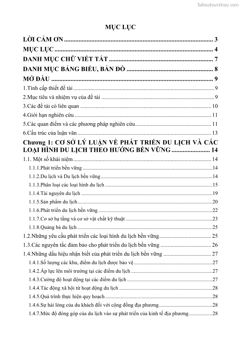 Luận văn thạc sĩ địa lý học Phát triển các loại hình du lịch huyện đảo Phú Quốc tỉnh Kiên Giang theo hướng bền vững - 1 Trang 4