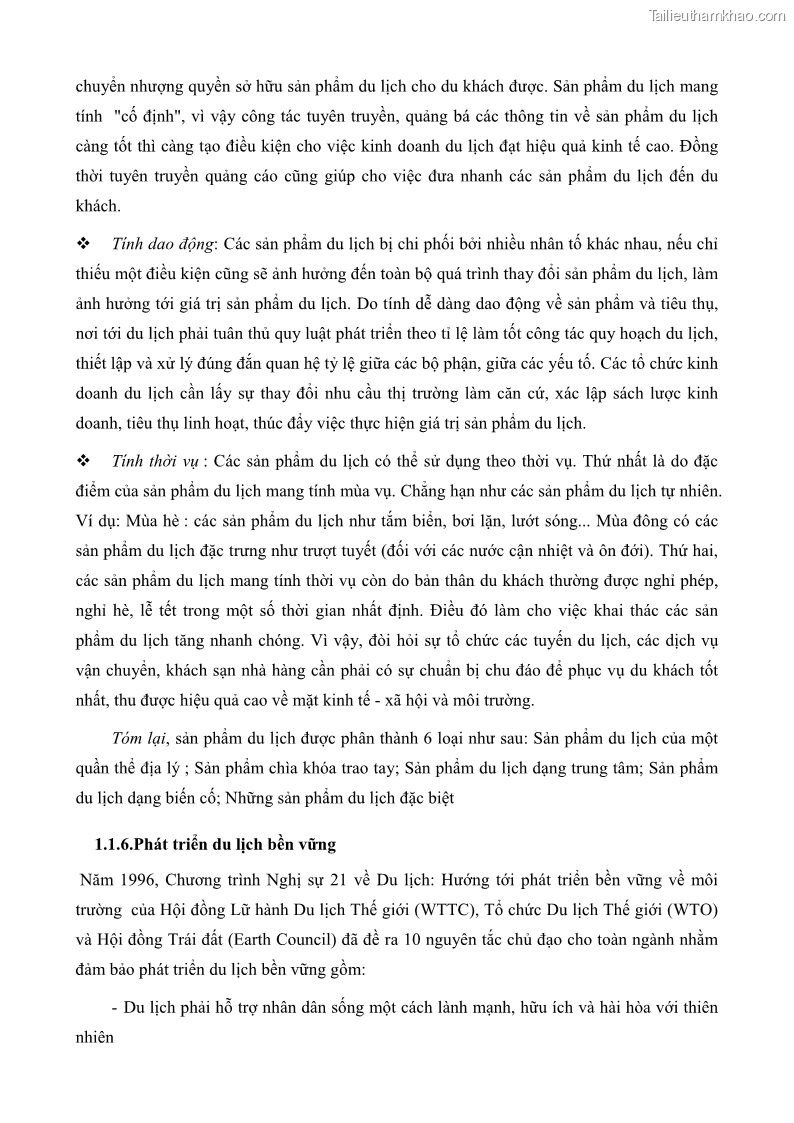 Luận văn thạc sĩ địa lý học Phát triển các loại hình du lịch huyện đảo Phú Quốc tỉnh Kiên Giang theo hướng bền vững - 2 Trang 22