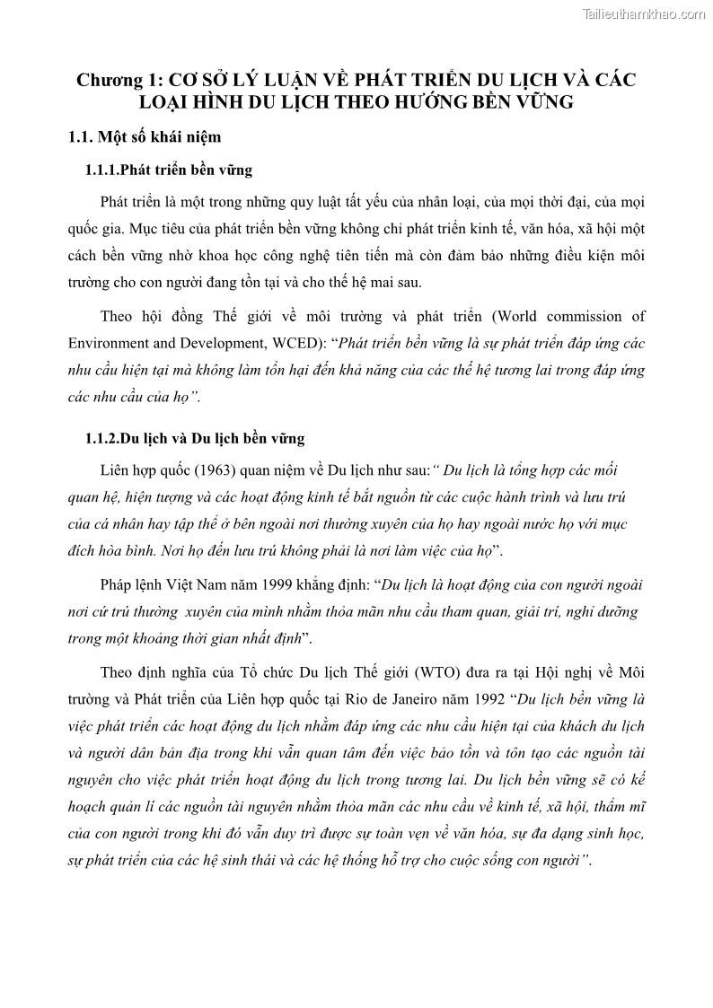 Luận văn thạc sĩ địa lý học Phát triển các loại hình du lịch huyện đảo Phú Quốc tỉnh Kiên Giang theo hướng bền vững - 2 Trang 14
