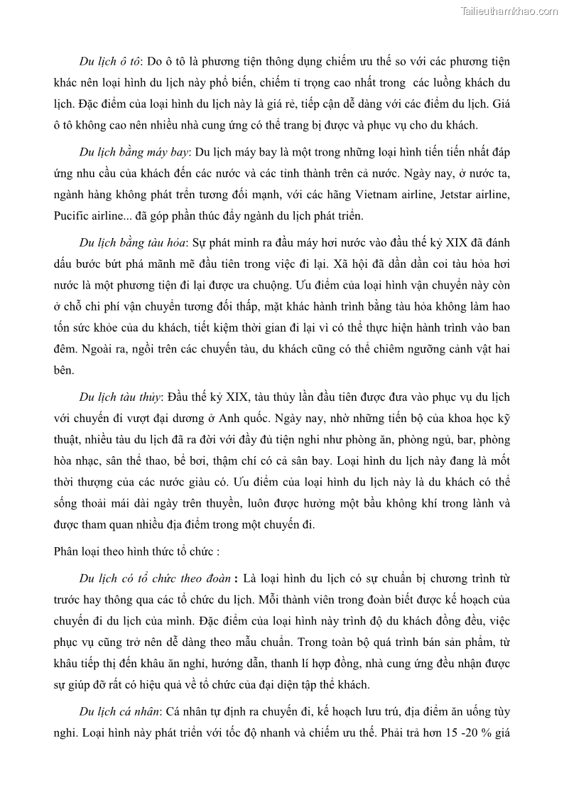 Luận văn thạc sĩ địa lý học Phát triển các loại hình du lịch huyện đảo Phú Quốc tỉnh Kiên Giang theo hướng bền vững - 2 Trang 18