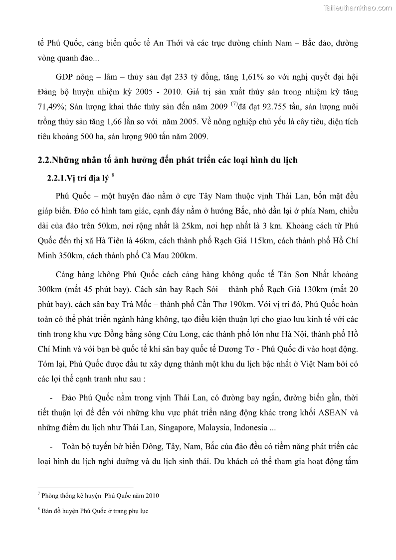Luận văn thạc sĩ địa lý học Phát triển các loại hình du lịch huyện đảo Phú Quốc tỉnh Kiên Giang theo hướng bền vững - 3 Trang 36