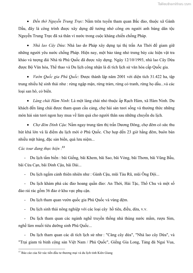 Luận văn thạc sĩ địa lý học Phát triển các loại hình du lịch huyện đảo Phú Quốc tỉnh Kiên Giang theo hướng bền vững - 5 Trang 58