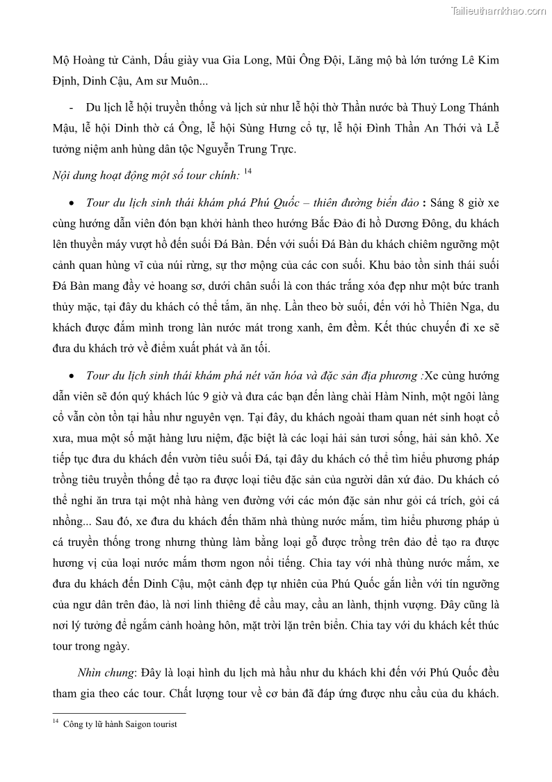 Luận văn thạc sĩ địa lý học Phát triển các loại hình du lịch huyện đảo Phú Quốc tỉnh Kiên Giang theo hướng bền vững - 5 Trang 59