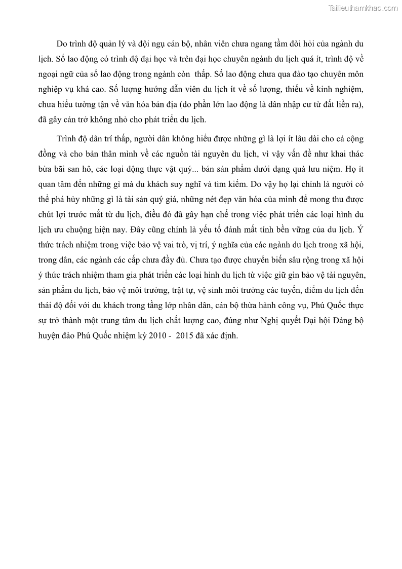 Luận văn thạc sĩ địa lý học Phát triển các loại hình du lịch huyện đảo Phú Quốc tỉnh Kiên Giang theo hướng bền vững - 7 Trang 84