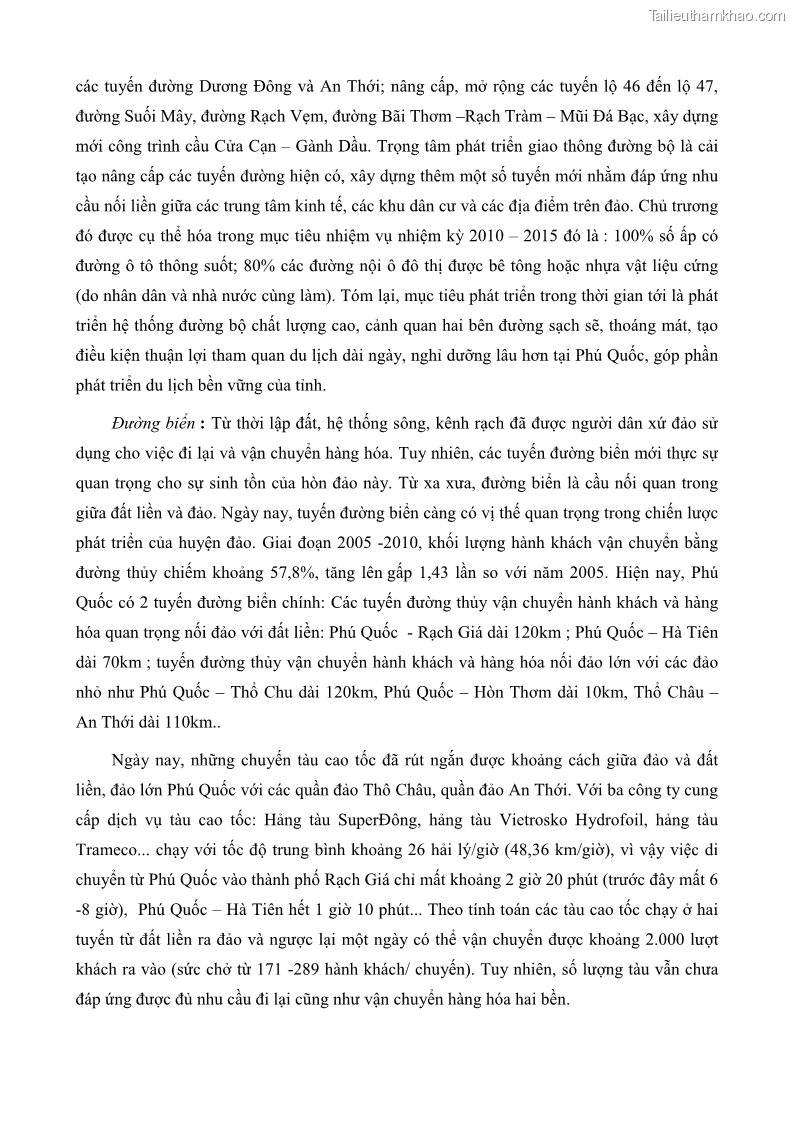 Luận văn thạc sĩ địa lý học Phát triển các loại hình du lịch huyện đảo Phú Quốc tỉnh Kiên Giang theo hướng bền vững - 7 Trang 74