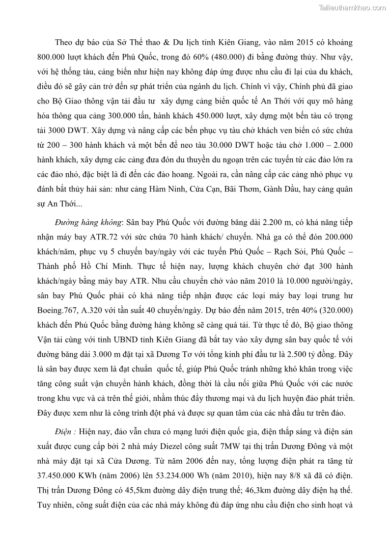 Luận văn thạc sĩ địa lý học Phát triển các loại hình du lịch huyện đảo Phú Quốc tỉnh Kiên Giang theo hướng bền vững - 7 Trang 75