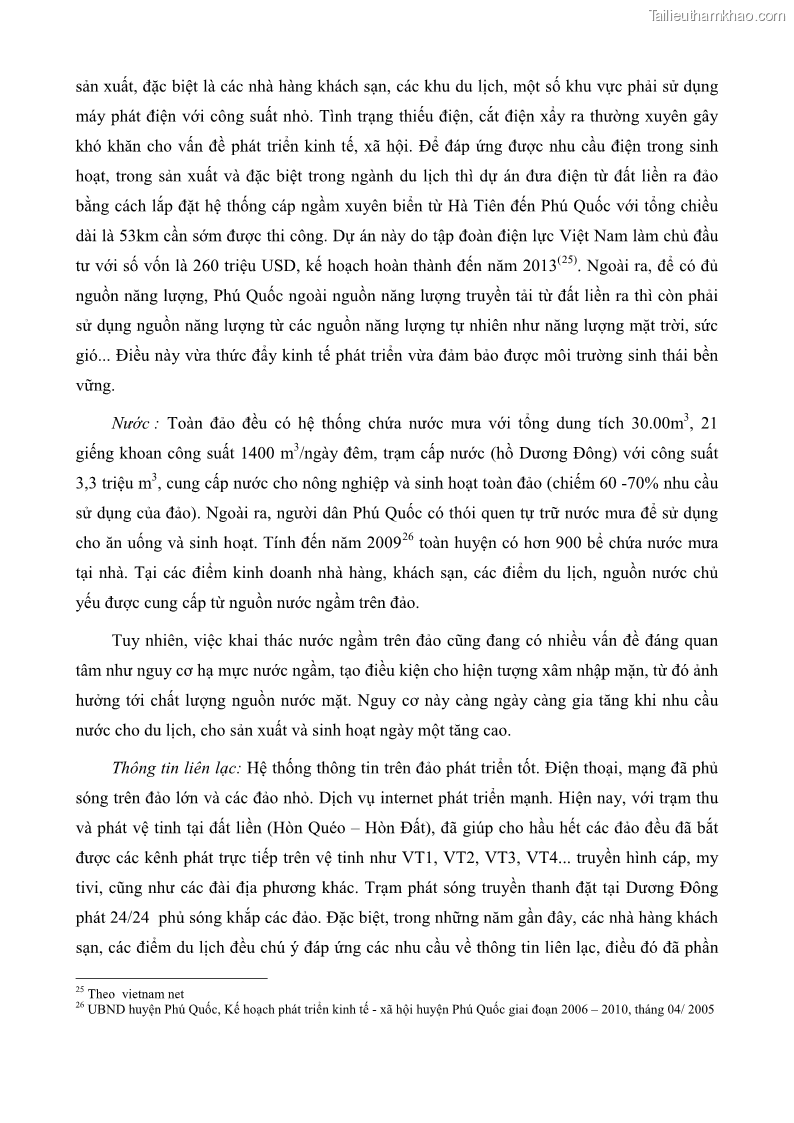 Luận văn thạc sĩ địa lý học Phát triển các loại hình du lịch huyện đảo Phú Quốc tỉnh Kiên Giang theo hướng bền vững - 7 Trang 76