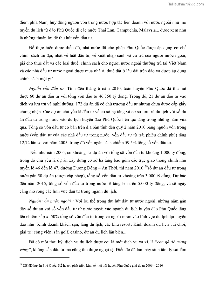 Luận văn thạc sĩ địa lý học Phát triển các loại hình du lịch huyện đảo Phú Quốc tỉnh Kiên Giang theo hướng bền vững - 7 Trang 80