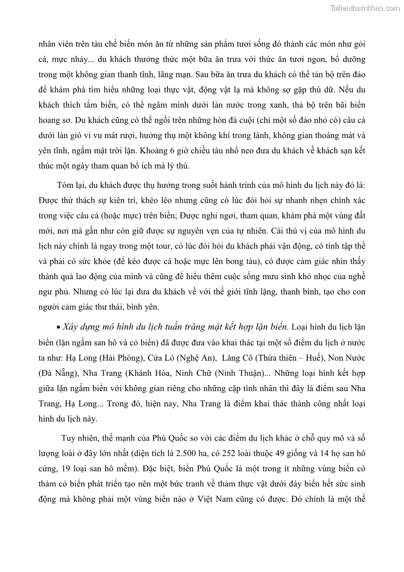 Luận văn thạc sĩ địa lý học Phát triển các loại hình du lịch huyện đảo Phú Quốc tỉnh Kiên Giang theo hướng bền vững - 8 Trang 94