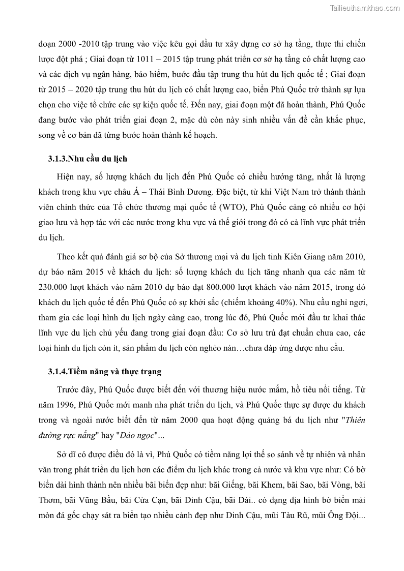 Luận văn thạc sĩ địa lý học Phát triển các loại hình du lịch huyện đảo Phú Quốc tỉnh Kiên Giang theo hướng bền vững - 8 Trang 86