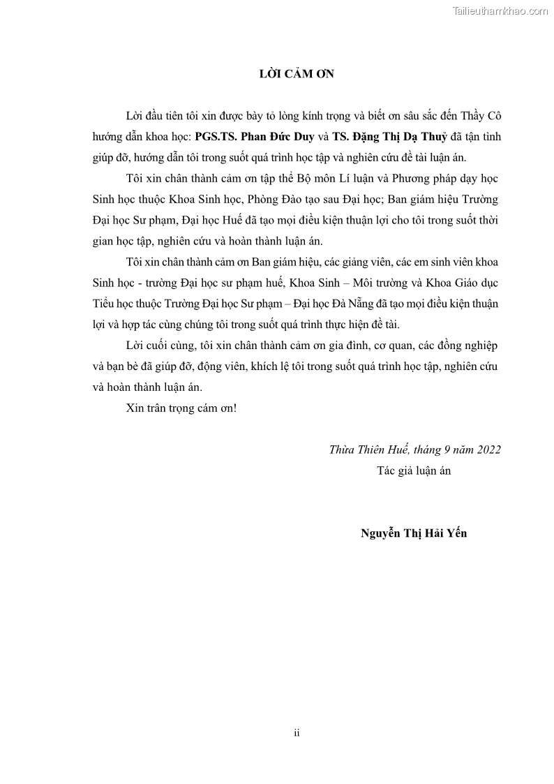 Luận án tiến sĩ khoa học giáo dục Rèn luyện cho sinh viên đại học sư phạm kĩ năng đánh giá quá trình trong dạy học sinh học ở trường phổ thông - 1 Trang 4