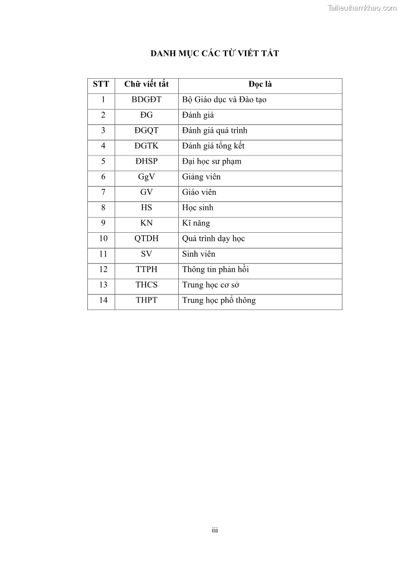 Luận án tiến sĩ khoa học giáo dục Rèn luyện cho sinh viên đại học sư phạm kĩ năng đánh giá quá trình trong dạy học sinh học ở trường phổ thông - 1 Trang 5